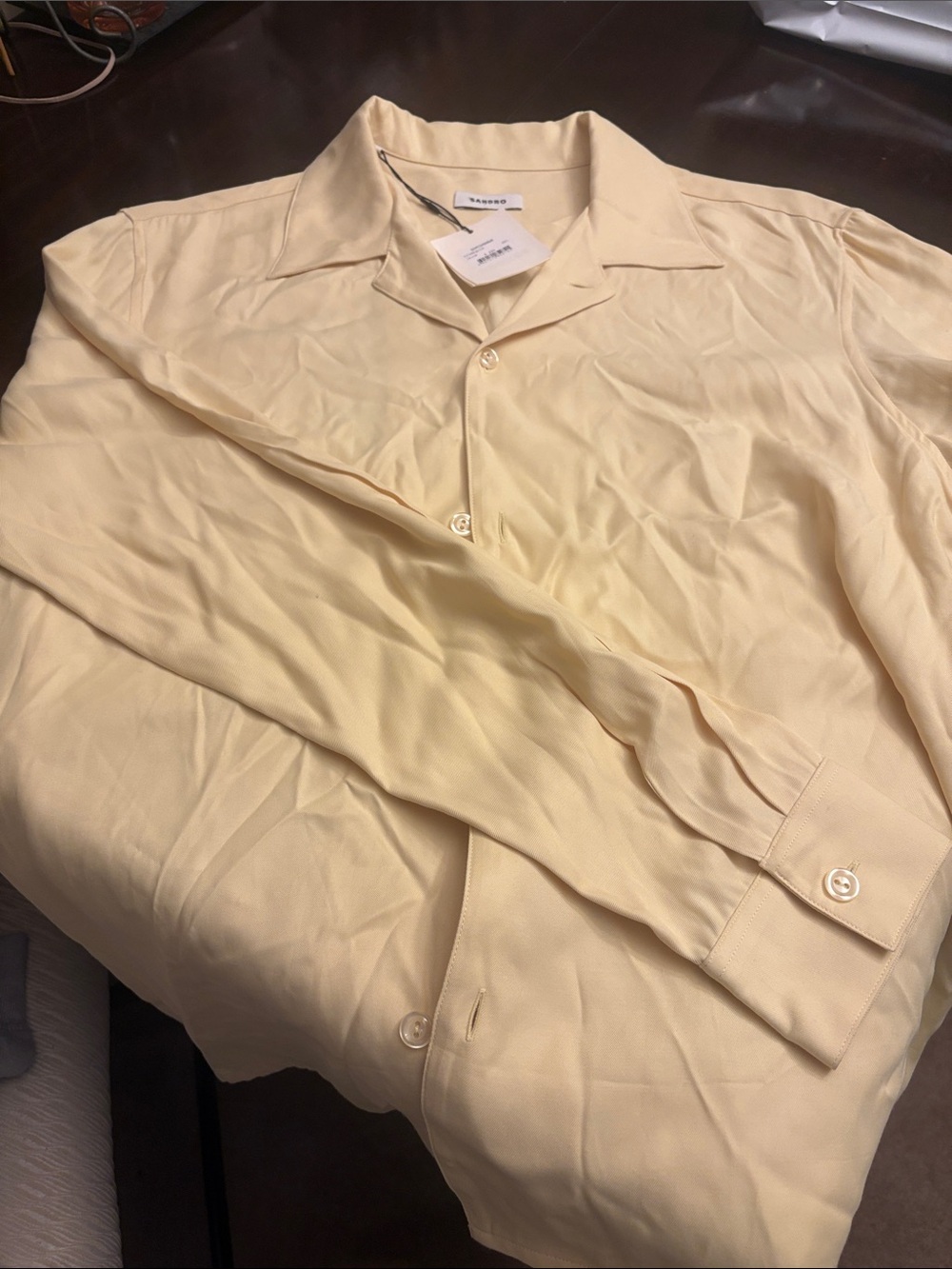 Sandro Pale Yellow Long-Sleeve Men's Shirt